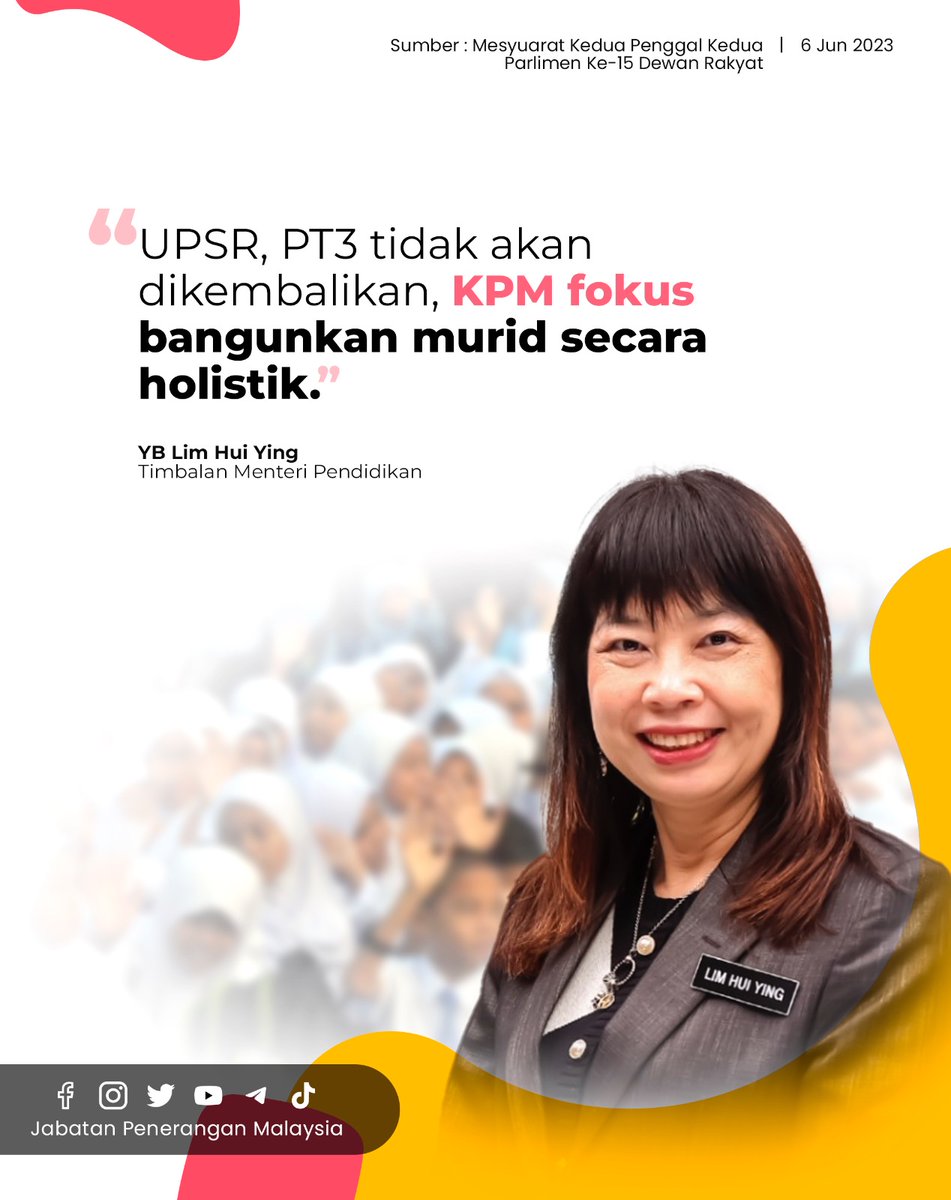 Timbalan Menteri Pendidikan, YB Lim Hui Ying berkata model pentaksiran berasaskan sekolah (PBS) dan pentaksiran berasaskan bilik darjah (PBD) adalah pendekatan yang lebih holistik.

#MalaysiaMADANI
#JabatanPenerangan