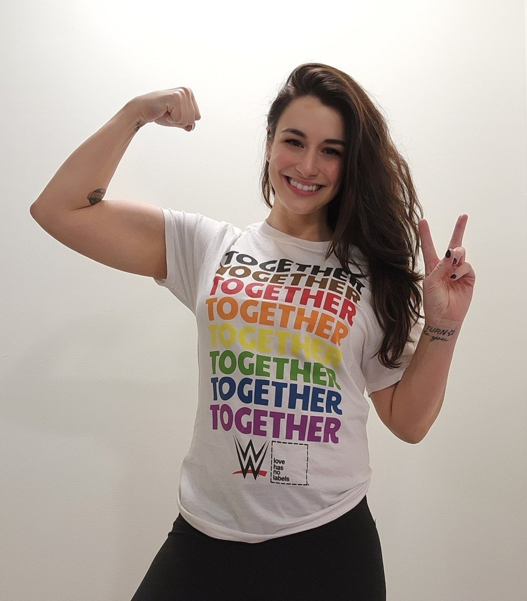 In celebration of #Pride Month! 🏳️‍🌈 I am supporting @WWE with their new TOGETHER #LoveHasNoLabels shirt! All proceeds will go to the @AdCouncil, a nonprofit organization whose mission is to educate and unite, working together to accelerate change! ✊️✨️ #LoveIsLove #LGBTQ