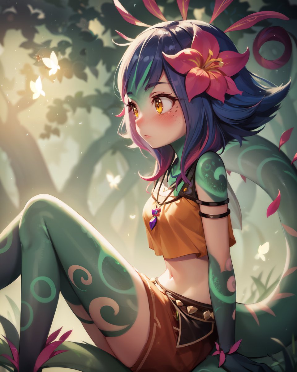 Blondebro1's tweet photo. Thought it was cute. Thought I should post...
#AIArtwork #LeagueOfLegendsFanArt #Neeko https://t.co/jNAQgOdFrN