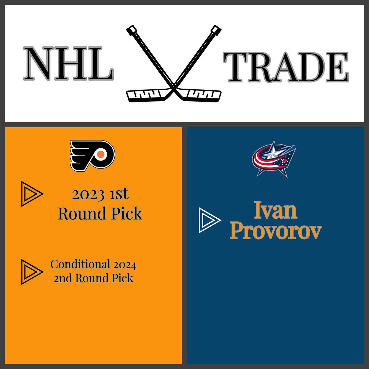 SE_Express20's tweet image. 2 BIG TRADES happened in the NHL today! 😲🏒🥅 #ivanprovorov #nhl #nhlnews #columbusbluejackets #losangeleskings #calpetersen