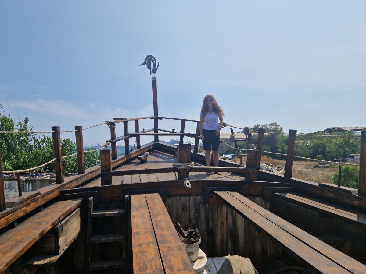 Yesterday started with meeting Glafkos, skipper of the Kyrenia Liberty, a replica of the 4th Century BC ship Kyrenia ship, then a visit to the ship. Looking forward to sailing aboard this September with @Crystalsafadi,  #maritimeheritage #IntangibleHeritage