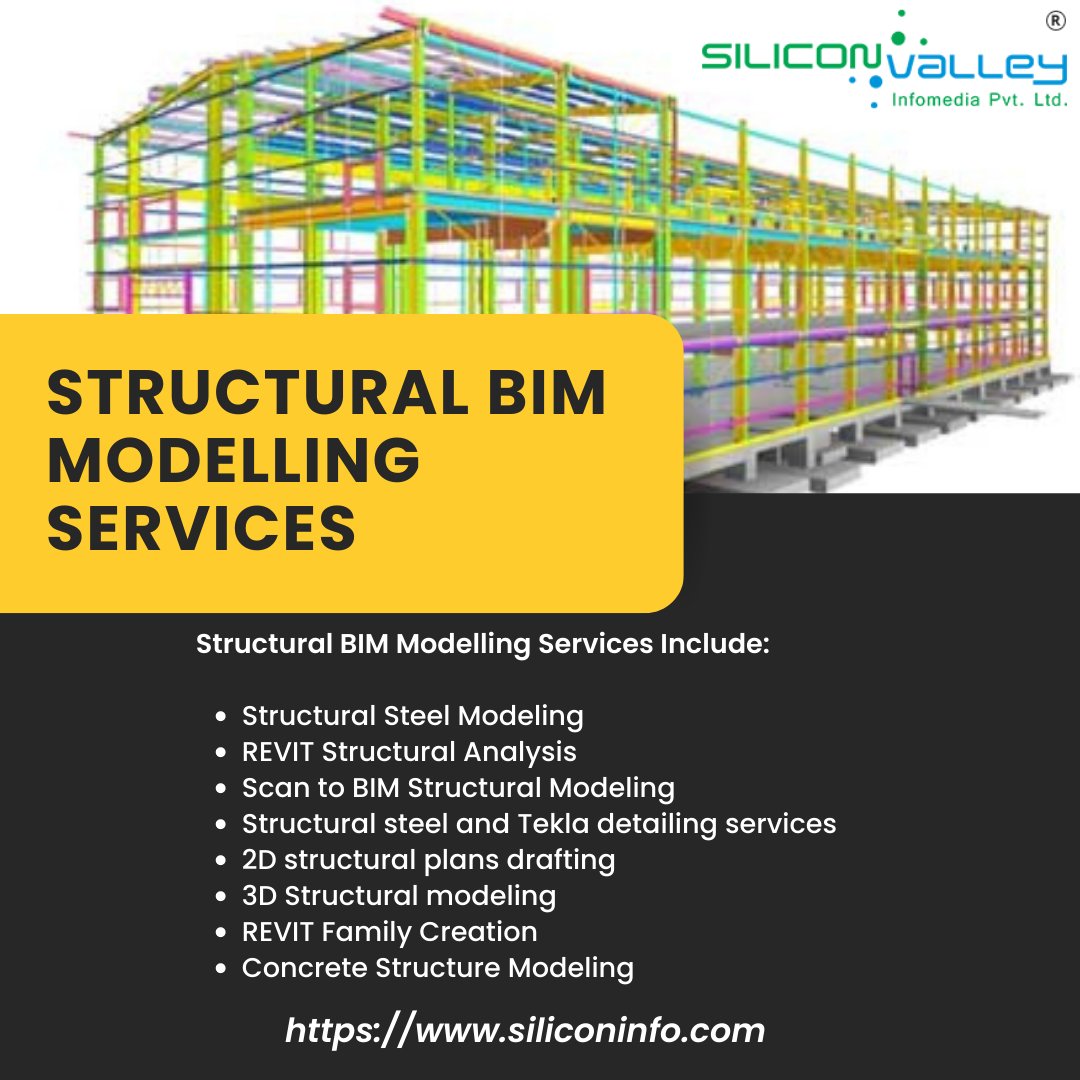 silicon_ltd's tweet image. Looking for expert Structural BIM services? Silicon Valley Infomedia Pvt Ltd has got you covered! With 20 years of experience, we offer top-notch Structural 3D Modeling, REVIT Structural Analysis, and BIM Structural Design. bit.ly/2WALCFC #StructuralBIM #REVITStructure