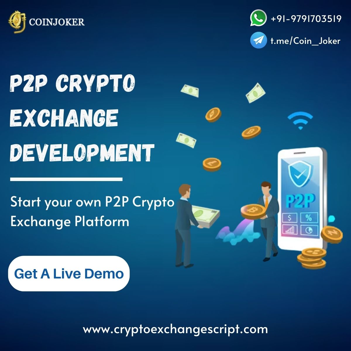 coinjoker_tech's tweet image. Join the P2P Crypto Revolution!
A #P2Pcryptoexchangedevelopment is the process of transacting cryptocurrencies between two parties without the involvement of a third party or a central authority.
Visit Our Website And Gather More Ideas >> tinyurl.com/mw5yd93d
