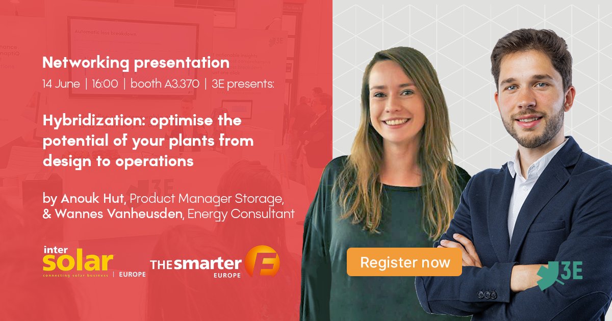 Want to gain a better understanding of hybridization and related aspects such as sizing, revenue simulation and KPIs?
Join us at <a href="/Intersolar/">Zoolar</a> at <a href="/ThesmarterE/">The smarter E</a> for our networking presentations!

👉 Topics &amp; registration eu1.hubs.ly/H03_9WW0