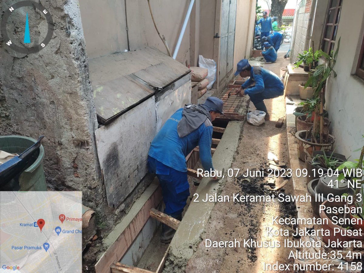 Giat Satgas SDA Kec. Senen, pembuatan saluran baru di Jl. Pramuka Jati RT.04/RW.08 Kel. Paseban Kec. Senen.
@DKIJakarta
@BPBDJakarta
@BeritaJakarta
#PasukanBiru 
#SiagaTanggapGalang
#OperasiSiagaIbuKota
#JagaJakarta
#JAKI
#SuksesJakartauntukIndonesia