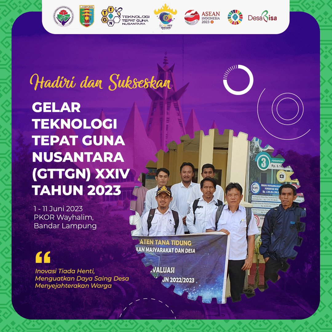 Desa Berani Berinovasi Melalui TTG 
#TTGNusantara
#DesaBerdayaWargaSejahtera

<a href="/jokowi/">Joko Widodo</a> 
<a href="/halimiskandarnu/">ABDUL HALIM ISKANDAR</a>
@Kemendespdtt
<a href="/malik_haramain/">malikharamain</a>
<a href="/imansyukri/">Iman Sukri</a>
<a href="/taufikmadjid71/">IG : taufik.madjid</a>
@yusradaridesa 
<a href="/azzameldzikrie/">#SantriIndonesia</a> 
<a href="/tppkemendes/">TPP KEMENDES</a>