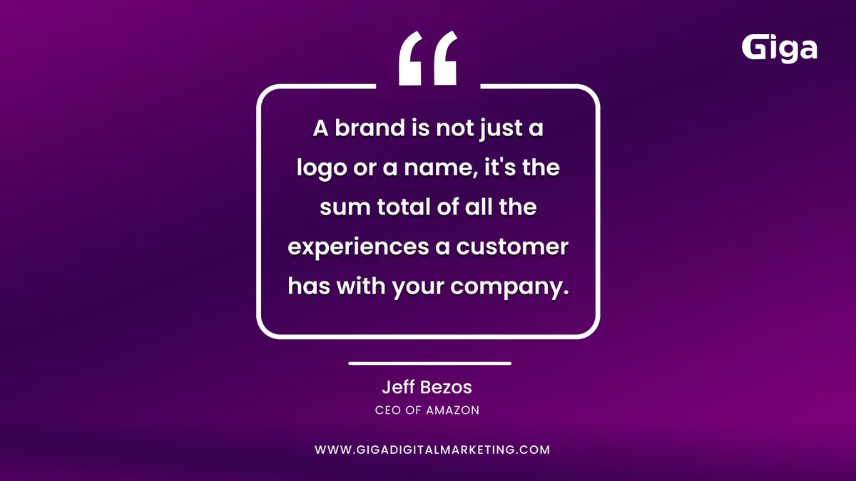 GigaDM08's tweet image. 🔰 It's not just a logo or a name, it's the profound impact your company's experiences leave on customers. 

#PowerOfBrand #CustomerExperiences #CompanyIdentity #BrandImpression #CustomerCentricity #BrandSuccess #JeffBezos #BusinessQuotes