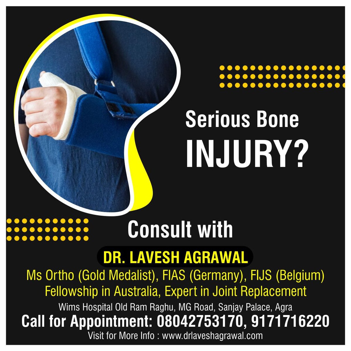 Best Doctor for bone injury in Agra
Looking for serious bone injury  ..For more info visit...drlaveshagrawal.com/latest-update/…