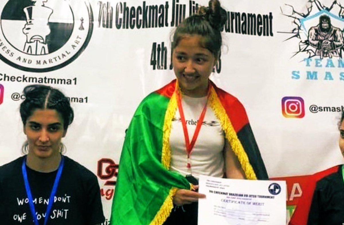 Pakistani police detain Arzoo Ahmadi, a female athlete from Afghanistan, following her gold win in Karachi. Inside Afghanistan, the Taliban has banned women from sports; the authorities in the neighboring countries often ill-treat those who have fled Taliban’s rule.