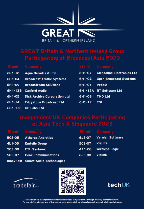 UKinSingapore's tweet image. We’re so excited to have such a wide range of UK companies exhibiting at @AsiaTechxSG this year – a testament to the strength and breadth of the UK’s prosperous technology sector. 

Check out the list of participating 🇬🇧 companies: bit.ly/45NleY0

#TechisGREAT #ATxSG