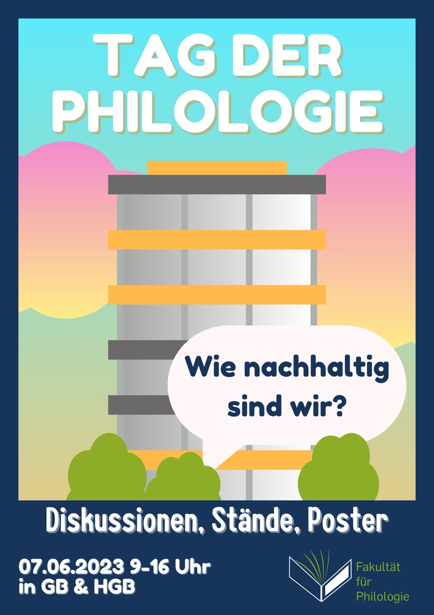 Heute findet von 9.30 bis 16 Uhr der Tag der Philologie statt! Wir freuen uns auf Ihren Besuch in den Gebäuden GB &amp; HGB der RUB. Das ausführliche Programm finden Sie hier: dekphil.ruhr-uni-bochum.de/dekphil/philol… Keine Anmeldung notwendig!