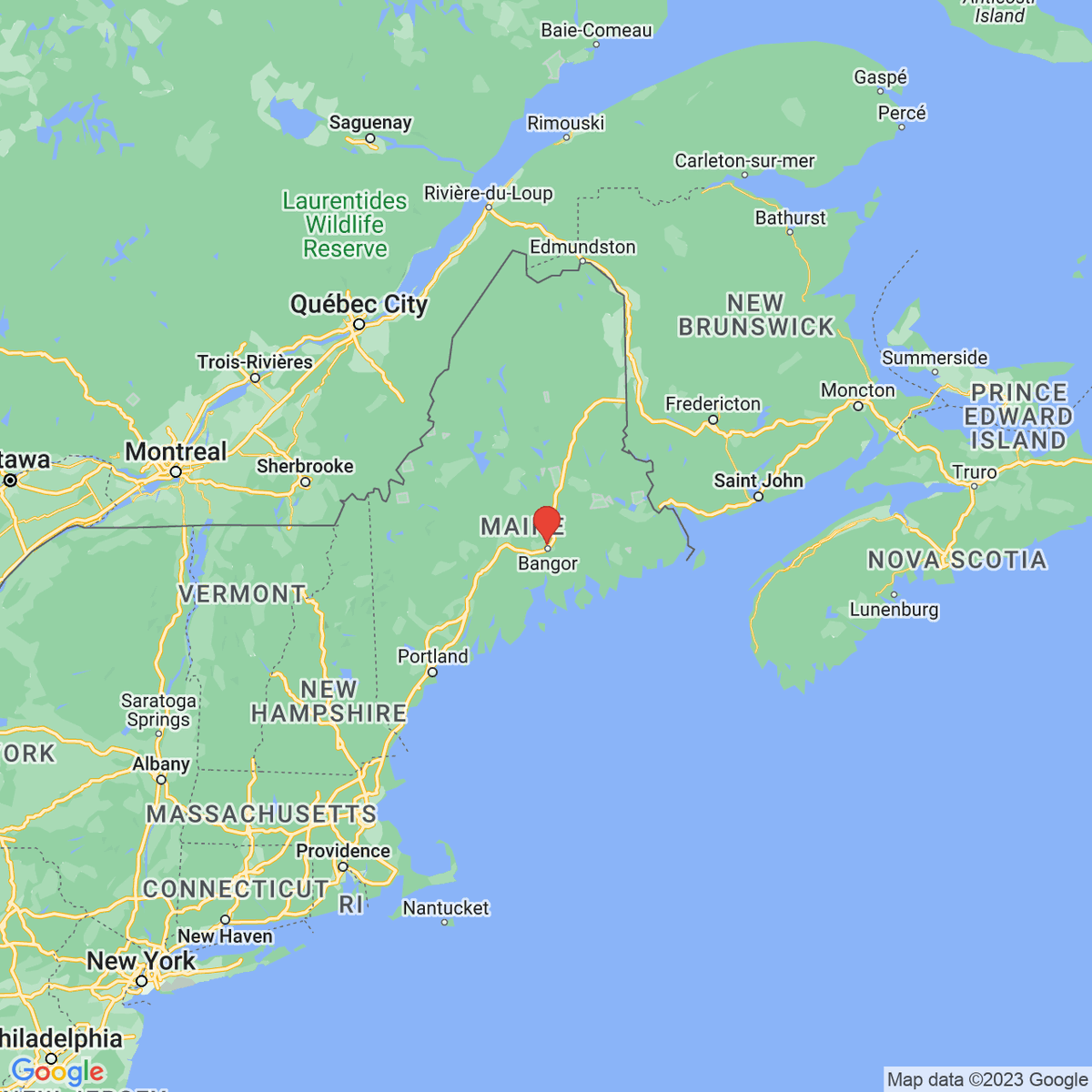 New town every hour on Twitter "Bangor, Maine Population 59,772