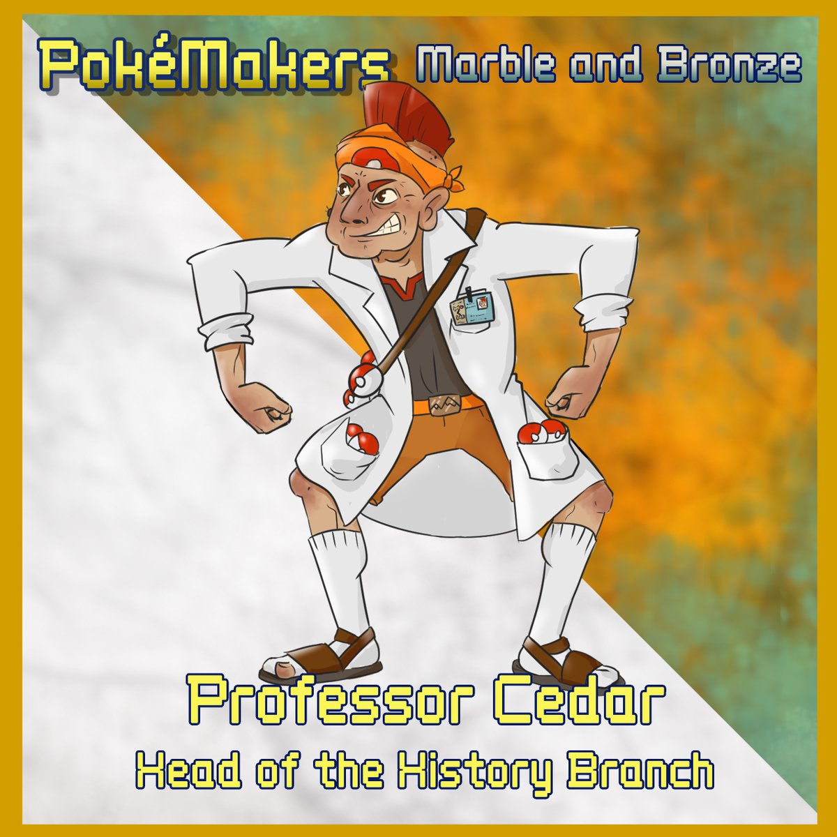 PokeMakers's tweet image. Howzit! Let&apos;s you and me have a battle!

What&apos;s that? Oh, so you&apos;re the new recruit! Excellent! Well then, let&apos;s get you your very first #fakemon, then you can join my team to study the history of Pokémon battling here in Rencia!

And then we&apos;ll climb that mountain!