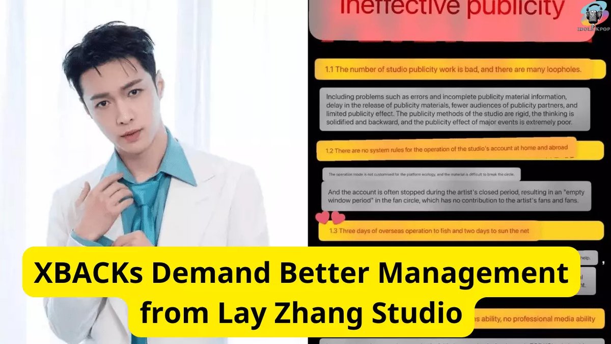 💥 Power to the XBACKs! We stand together in urging Lay Zhang Studio to step up their game. Join the conversation and let your voice be heard. 💪✊ #XBACKs #BetterManagement #LayZhangStudio

idolskpop.com/lay-zhang-stud…