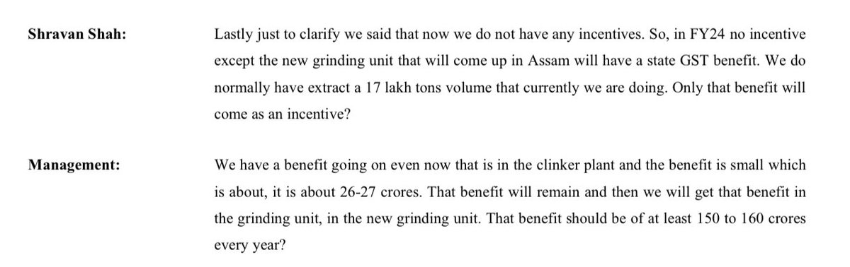 DIALWEALTH_IN's tweet image. Star cement has lowest raw material cost and highest selling price and EBIDTA per ton in addition they will save 45 cr in current year due to WHRS and additional incentives of 150 cr when Assam plant starts. 🙏🏻🙏🏻

Views are biased.
