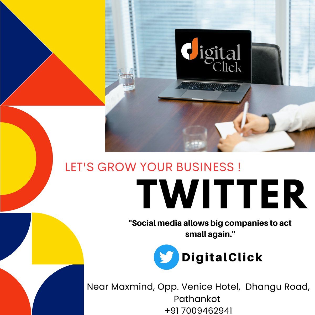 DigitalClick4u's tweet image. “Frame your Social space with us.” Promote your business through Twitter Marketing!!!
We deal in all kind of online promotional services, Contact us: Digital Click: +91 7009762941

#Digitalclick #Twittermarketing #socialmedia #marketing #socialmediamarketing #digitalmarketing