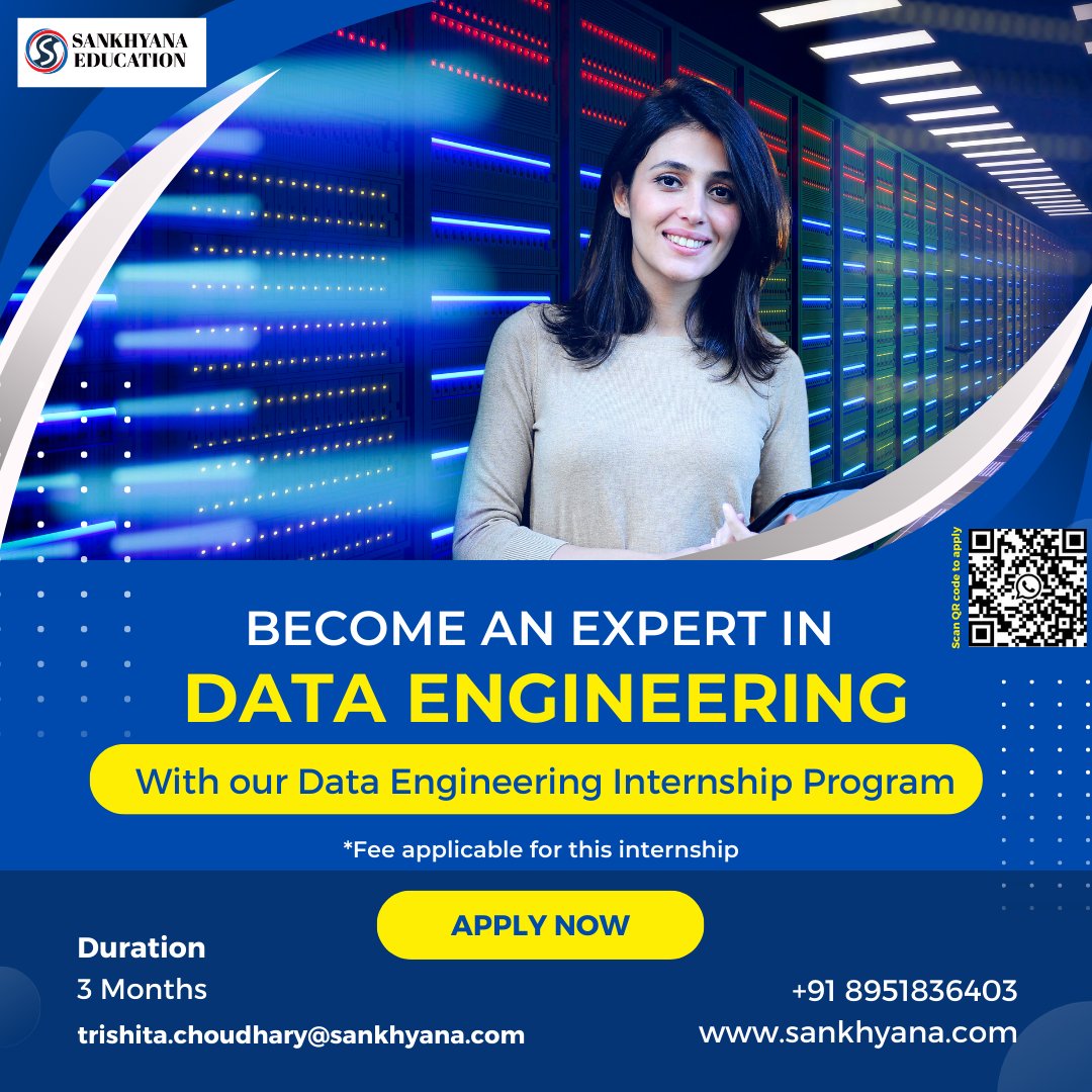 Become an Expert in Data Engineer with our Data Engineer Internship Program
Apply Here: lnkd.in/dprPJhug
#DataEngineering #BigData #DataPipeline #internship #career #success #offer #sankhyana