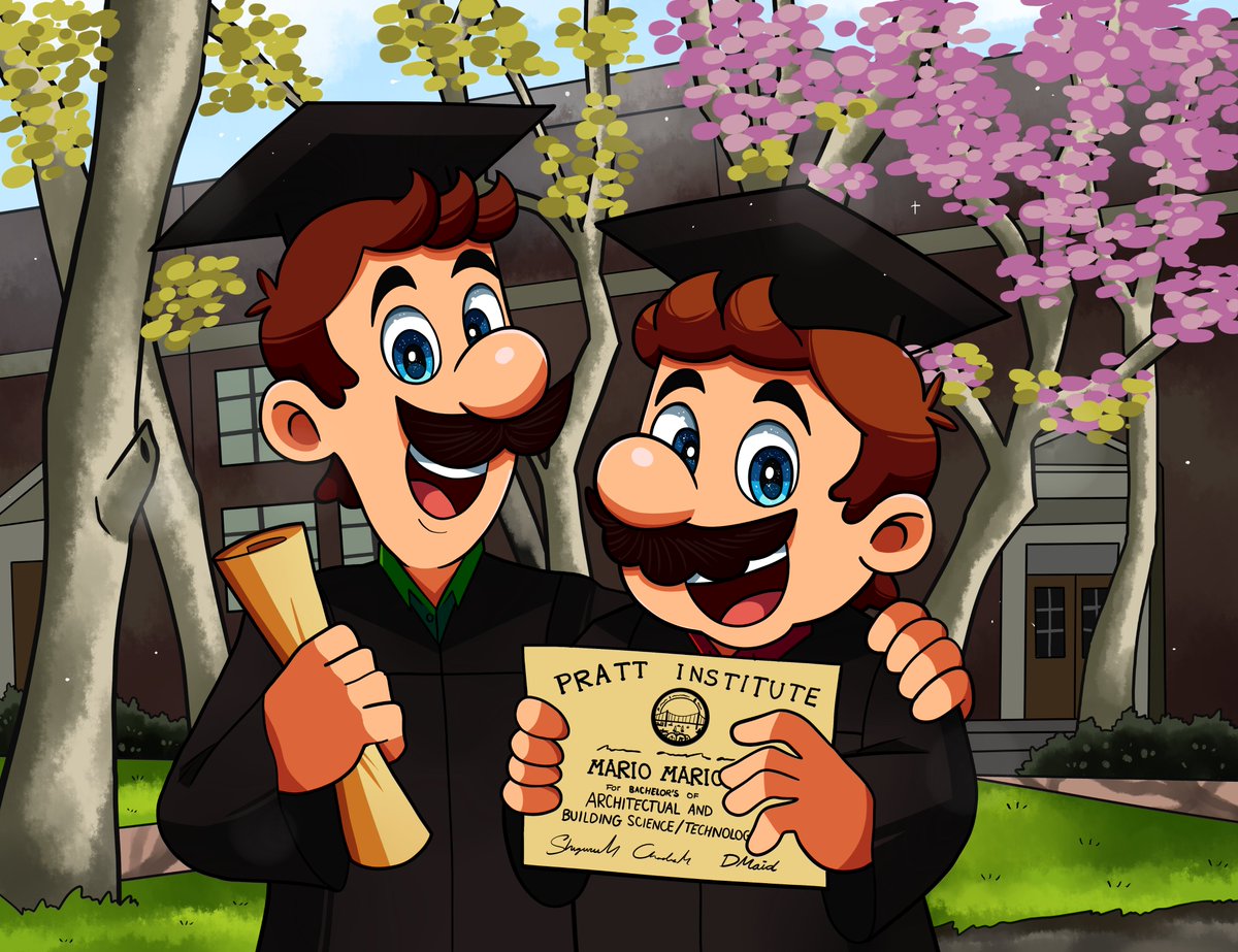 Mario and Luigi graduating in Brooklyn.🏆🙌

#mariobros #MarioBrosMovie #fanart #Nintendo