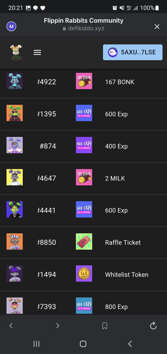 MorLillyNFT's tweet photo. On today's #FlippinGach episode, I got some $BONK, $CRECK and $MILK. I also got a bunch of raffle tickets, exp and lvl ups. Looking forward to my next spins. Try gach here: https://t.co/64yk9l4L2R
@FlippinRabbits πππ₯ #FlippinRaid #Rabbit8573 #JustFlipIt @FlippinGach #NFT $SOL https://t.co/AvGSfgX2tt