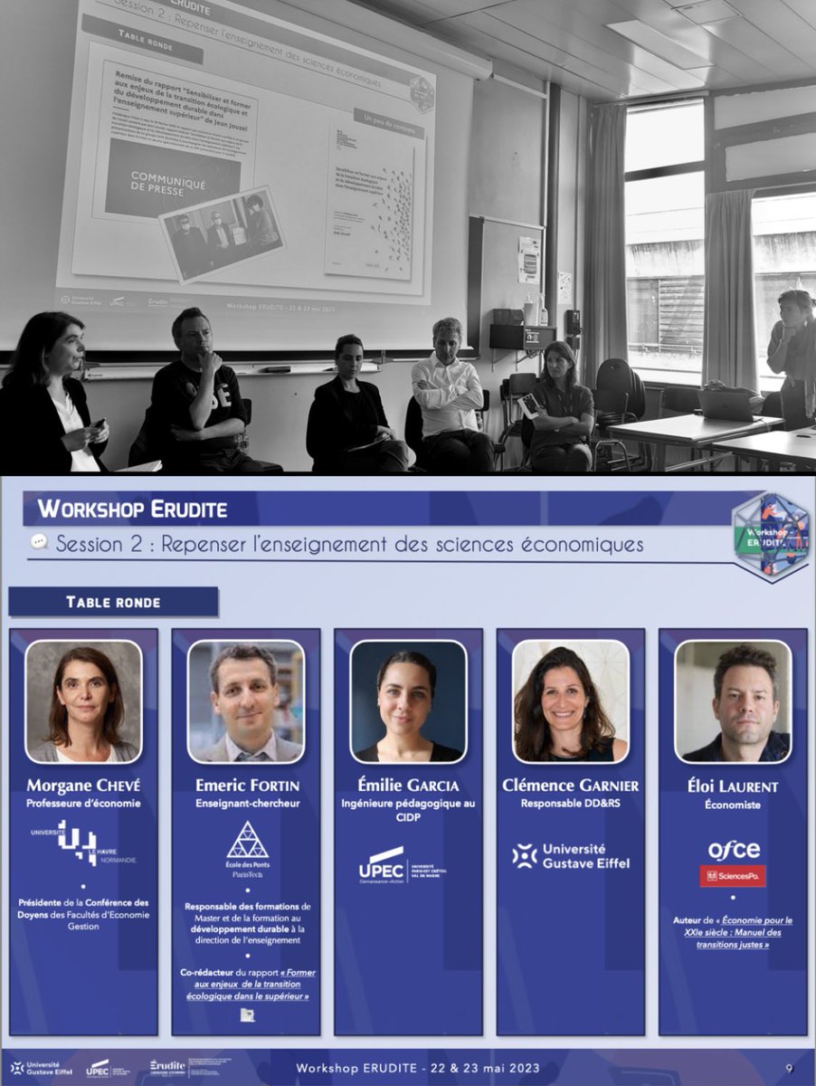 aj_fournier's tweet photo. 🔙 [Retour sur…] Workshop ERUDITE 2023

Les 22&amp;23mai se tenait la 2ème édition du #Workshop de l’#ERUDITE, co-hébergée à @UGustaveEiffel &amp; @UPECactus. L’occasion de réunir les membres du labo pr discuter recherche, méthodes, données, mais aussi pratiques &amp; contenu d’enseignement https://t.co/w1GaDAO6zN