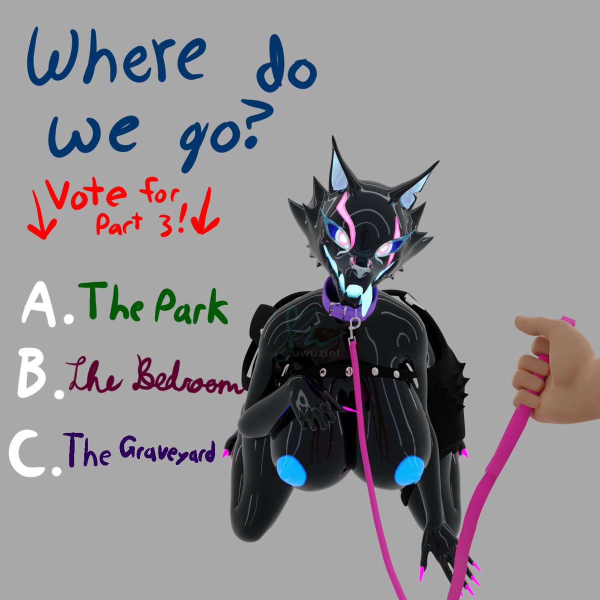 'Good girl! Who wants walkies? You do! Now, where should we go?'

Part 1 popped off, need y'all to pull though with Part 2! You know the drill, vote in the thread below for where we take Highwire! Try to have fun with this one 😈