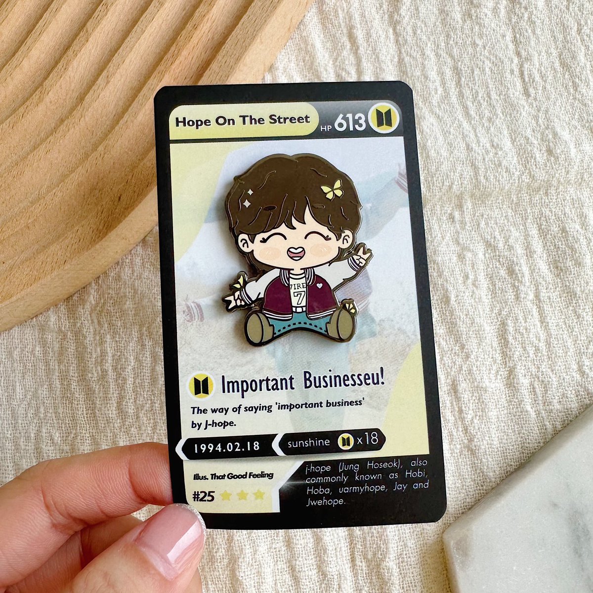 🦋HOPE ON THE STREET Enamel Pin🦋

Available on 10 June - thatgoodfeeling.shop

#bts #btsfanart #btspins #hobi #jhope #hopeonthestreet