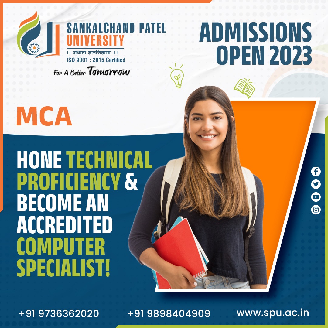 spuvsn's tweet image. Get proficient computer and technical skills by obtaining an MCA degree from SPU and pursue your passion for building a career in the IT sector. Admissions are open now!
.
#SankalchandPatelUniversity #computerapplications #MCA #TechSpecialist #integratedcourse #computerscience