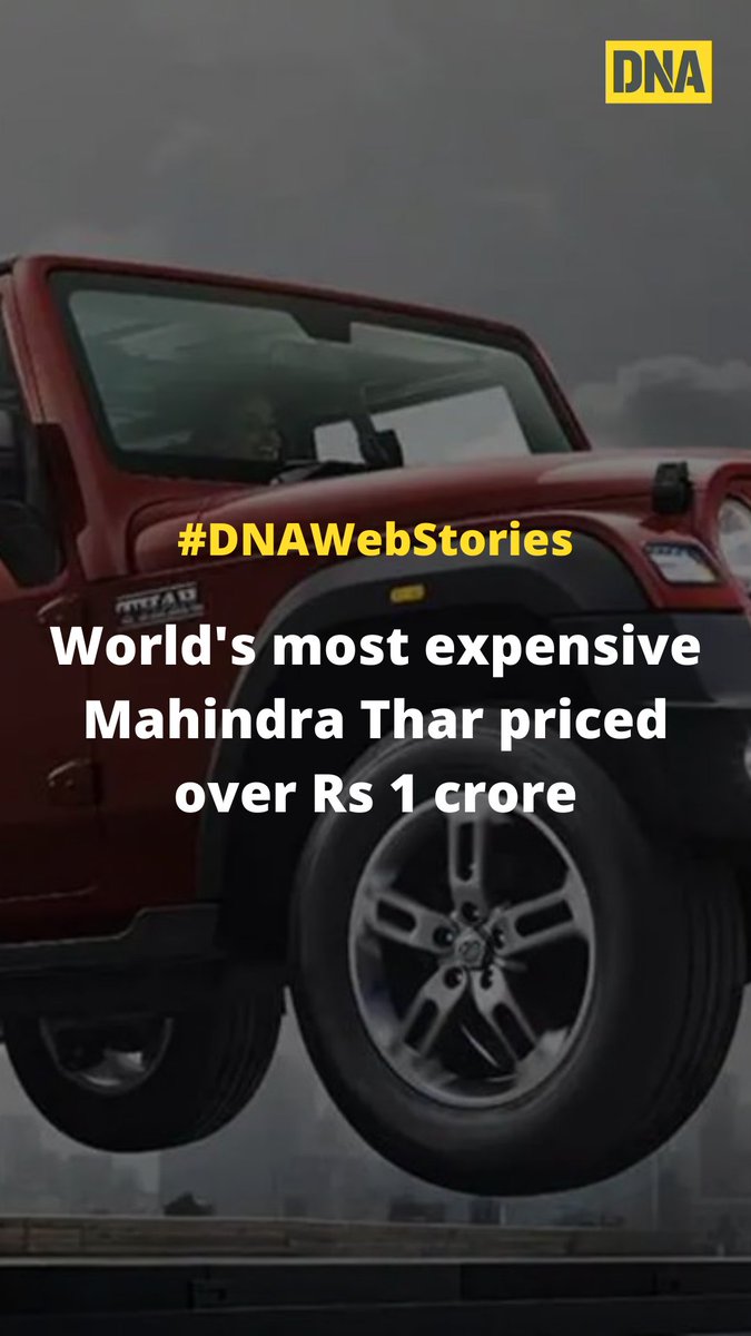 #DNAWebStories | World's most expensive #MahindraThar priced over Rs 1 crore

Take a look: dnaindia.com/web-stories/bu…