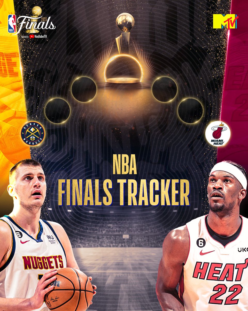 MTVIndia's tweet image. NBA Finals ke 2⃣ games mein dono teams ke paas hai  1⃣ win each!

Track their wins here!

Dekho @nuggets and @miamiheat ki battle for the top spot, live on MTV, Hindi mein

#NBAonMTV #NBALive #NBALiveInIndia #NBAPlayoffs #NBAFinals #denvernuggets #miamiheat #bringitin #WinTracker