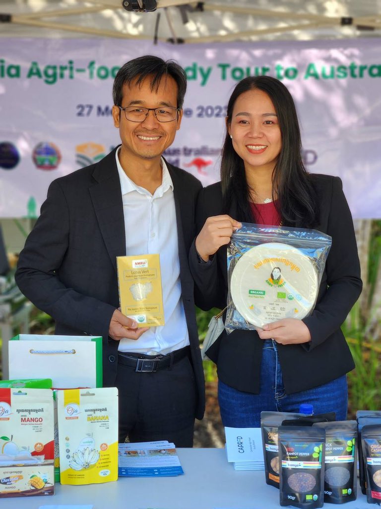 Promoting the Cambodian organic rice paper and Cambodian organic rice in Australia. 

#Agrifood
#CAPRED
#TradePromotion
#Australia