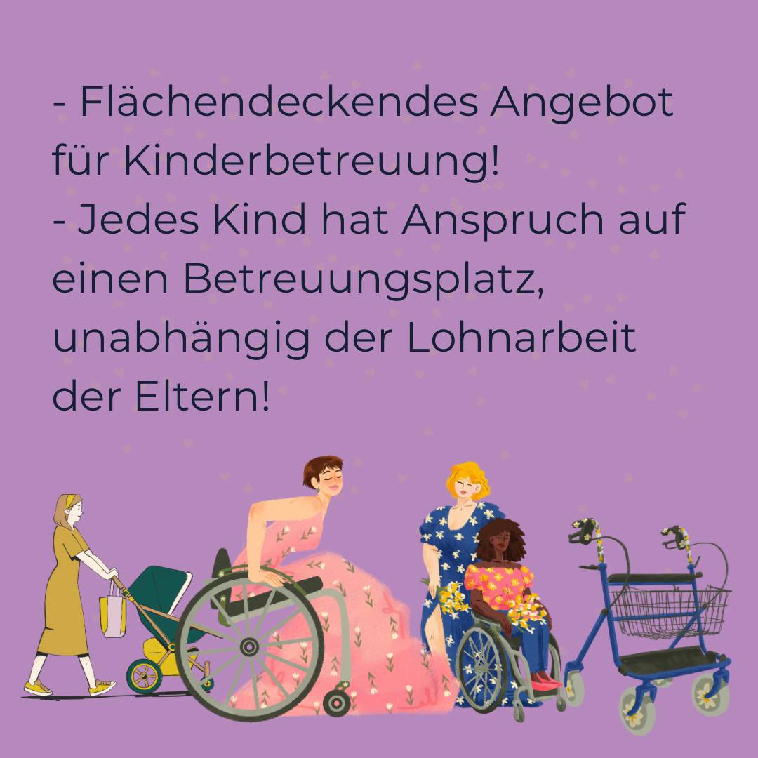 FrauenstreikBS's tweet photo. Sorgearbeit ist keine Privatsache! Sie braucht Zeit &amp; Geld. Deshalb fordern wir: https://t.co/lVGO0TSwLK