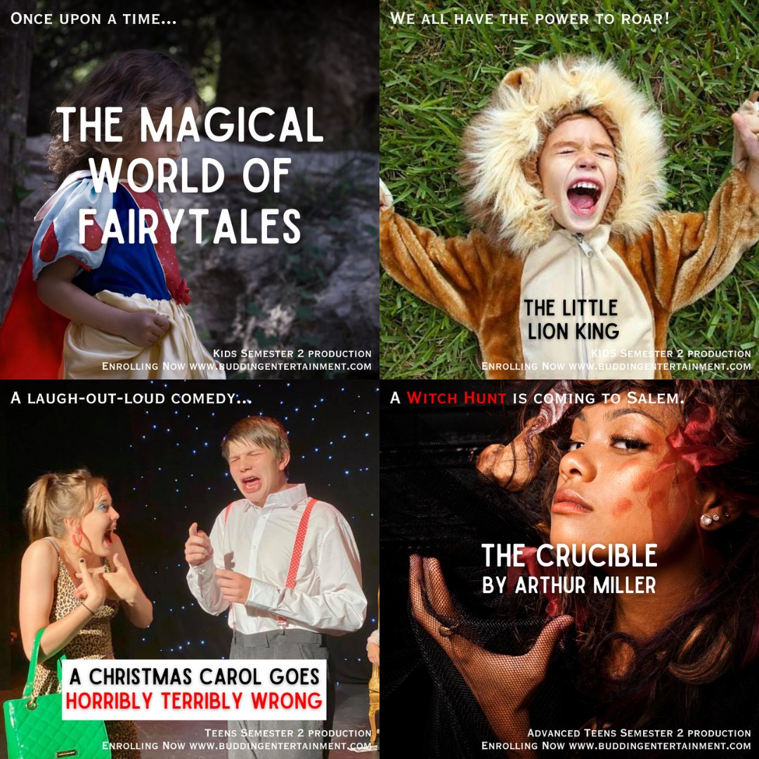 BuddingEntmt's tweet photo. Semester 2 Productions &amp; Holidays Now Enrolling! - https://t.co/S3tdeZC0Z2 https://t.co/ZEvyhgc91m