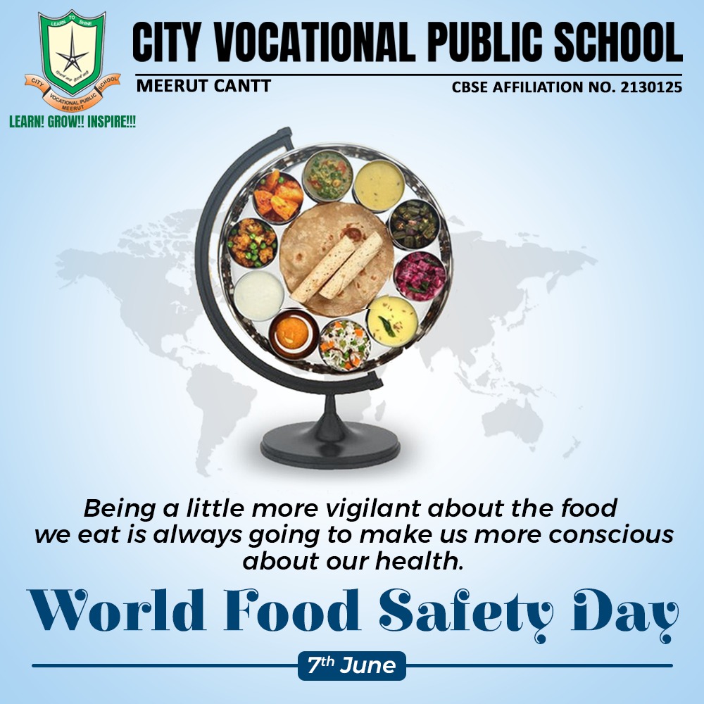 Being a little more vigilant about the food we eat is always going to make us more conscious about our health.
*
📷𝗪𝗢𝗥𝗟𝗗 𝗙𝗢𝗢𝗗 𝗦𝗔𝗙𝗘𝗧𝗬 𝗗𝗔𝗬!
#WorldFoodSafetyDay #StopWastingFood #foodsafety #nutrition #healthydiet #bestcbseschool #CBSEbestschool #AdmissionsAreOpen