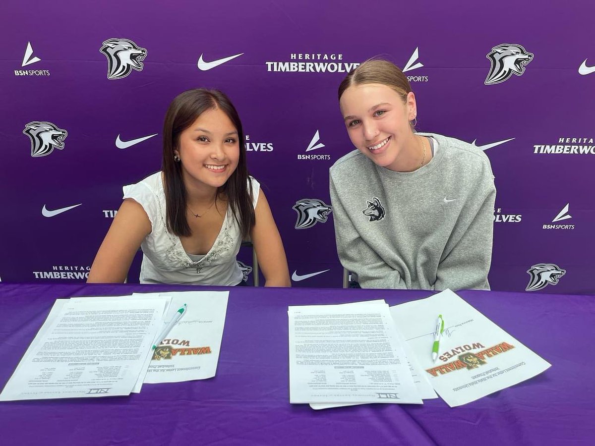 HHSTWolvesVB's tweet photo. Congratulations to Makenna and Jenna on signing with Walla Walla University! They stayed the course for four years and are now headed to play in college. #createdbyculture #OneTeam #theystayed #ifyouareinboundaryplayinboundary https://t.co/BQ4LnCY4Nx