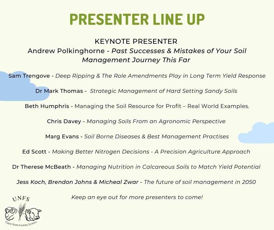 Two weeks until our Regional Soils Conference - with a stellar line up of presenters!

Tickets here: eventbrite.com.au/e/unfs-regiona…