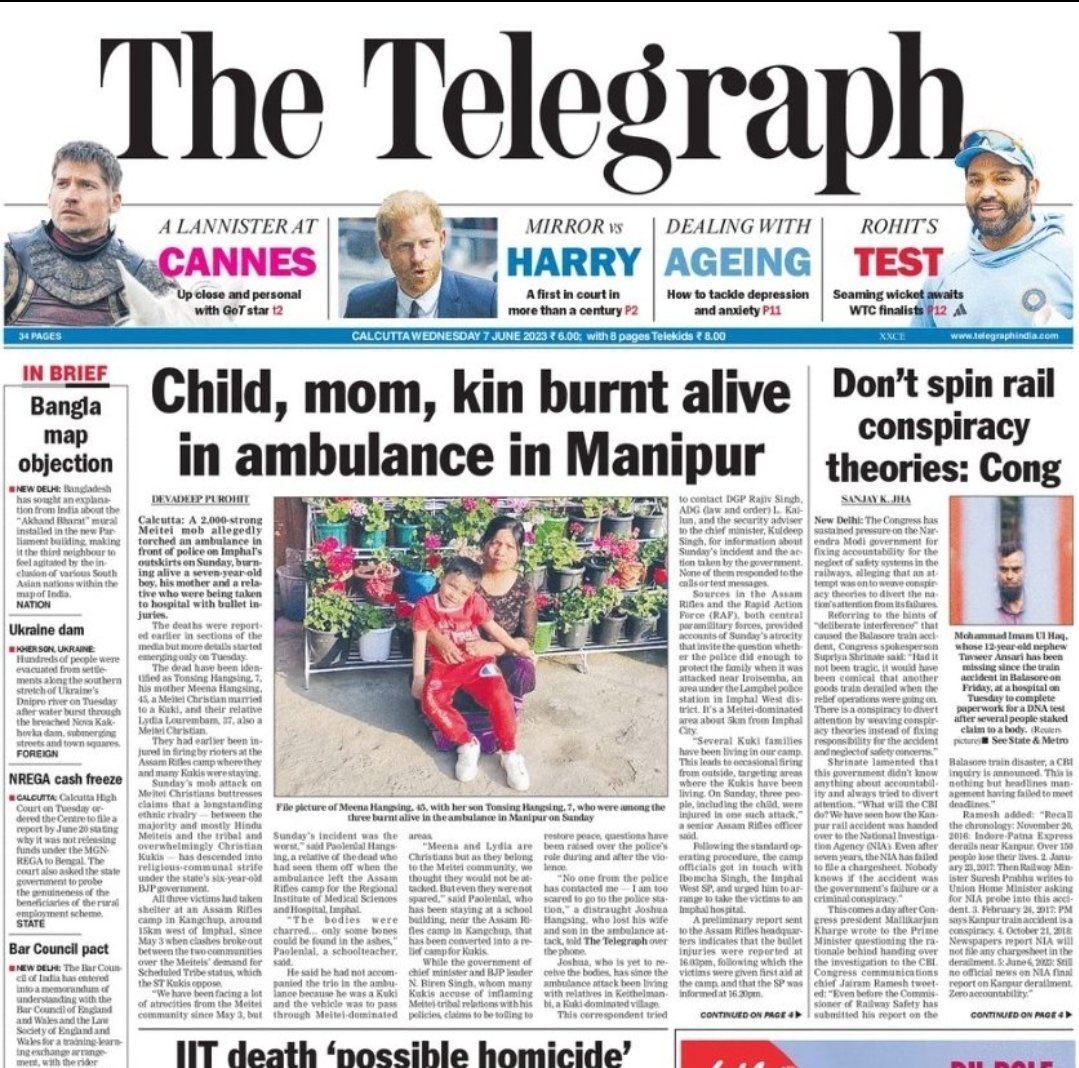 Oh my God..
What a barbaric act..
BJP ruled state is burning.
People burnt alive in an ambulance. 

Really heart paining incident. 
How come this is possible..?
Modi hai tho mumkin hai..?

Manipur is burning. 
Modi is planning a US trip.
Heartless PM we have.
Self pride  PM we…