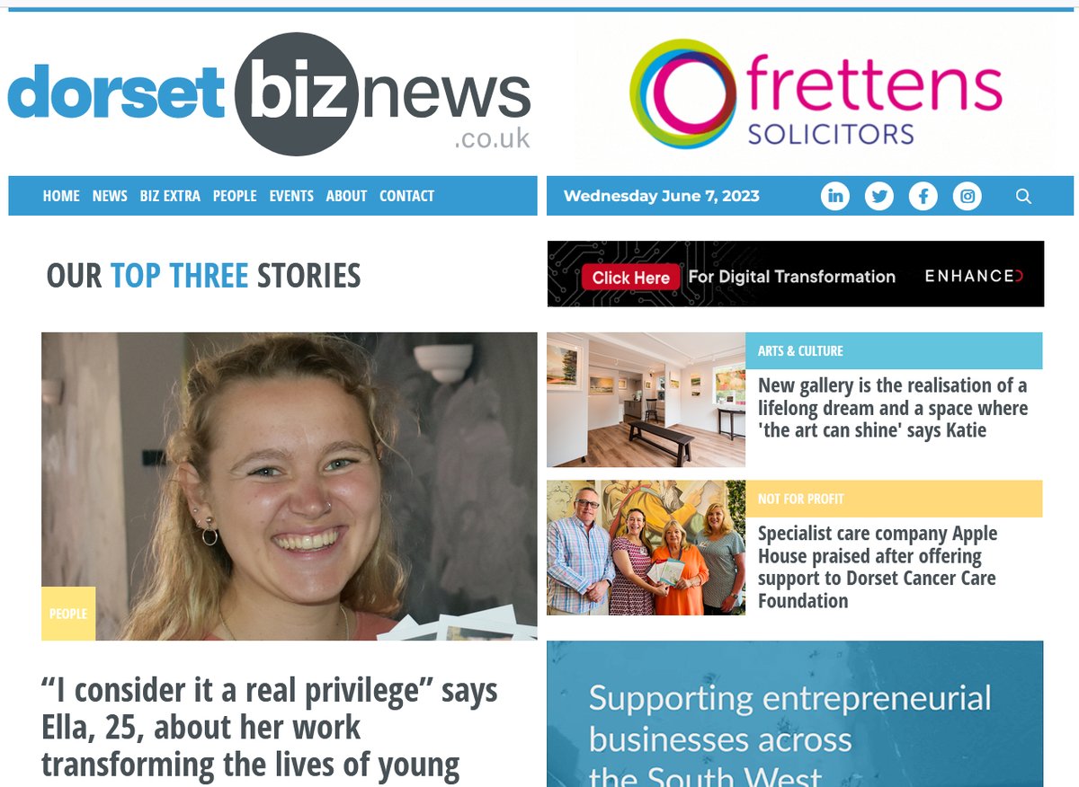 dorsetbiznews (@dorsetbiznews) on Twitter photo Today's #Dorset Biz News: “I consider it a real privilege” says Ella, 25, about her work transforming the lives of young people through <a href="/ResurgoTrust/">Resurgo</a>; New art gallery is realisation of lifelong dream; <a href="/AppleHouseLtd/">Apple House Care</a> praised for supporting <a href="/dorsetcancer/">Dorset Cancer Care Foundation</a> + monthly Money Matters. Today's #Dorset Biz News: “I consider it a real privilege” says Ella, 25, about her work transforming the lives of young people through <a href="/ResurgoTrust/">Resurgo</a>; New art gallery is realisation of lifelong dream; <a href="/AppleHouseLtd/">Apple House Care</a> praised for supporting <a href="/dorsetcancer/">Dorset Cancer Care Foundation</a> + monthly Money Matters.