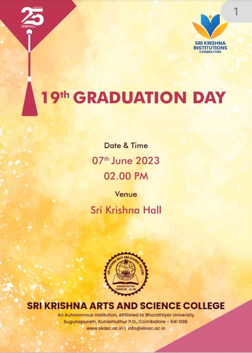 SKASC_CBE's tweet photo. Graduation Day 2023
#Graduationday2023 #SwachBharatAbhiyan #skasc #coimbatore #tamilnadu #mhrd #aicte #ugc #pmoindia #tngovt #cleanindia
@mhrd_innovation https://t.co/SGQERGqc4j