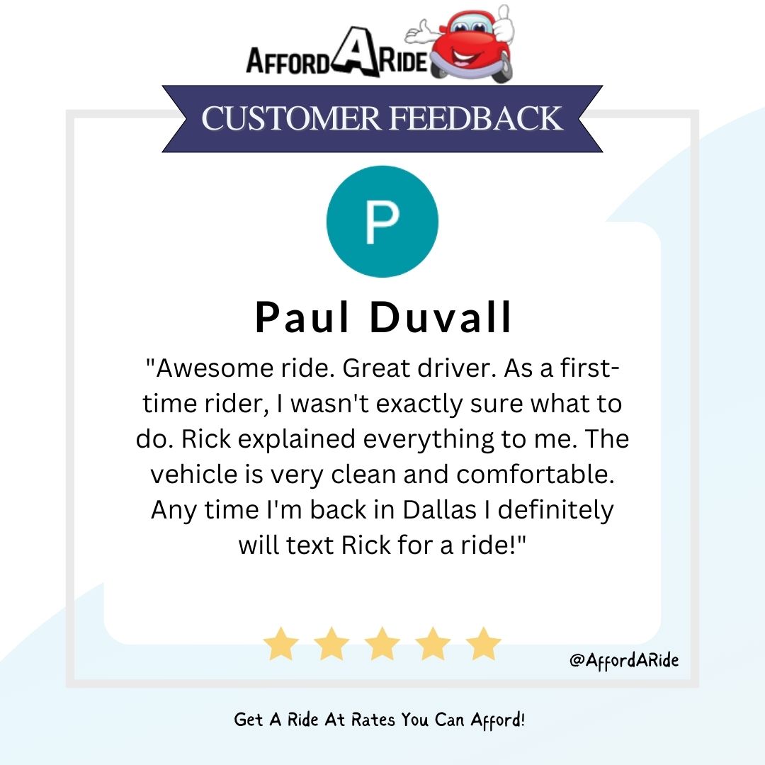 It's always great whenever we see comments like this.  Thanks, Paul!

#carservice
#carservices
#chauffeur
#airporttransfer
#transportation
#blackcarservice
#chauffeurservice
#vip
#personaldriver
#review
#reviews
#affordaride
#affordaridereview
#affordaridereviews