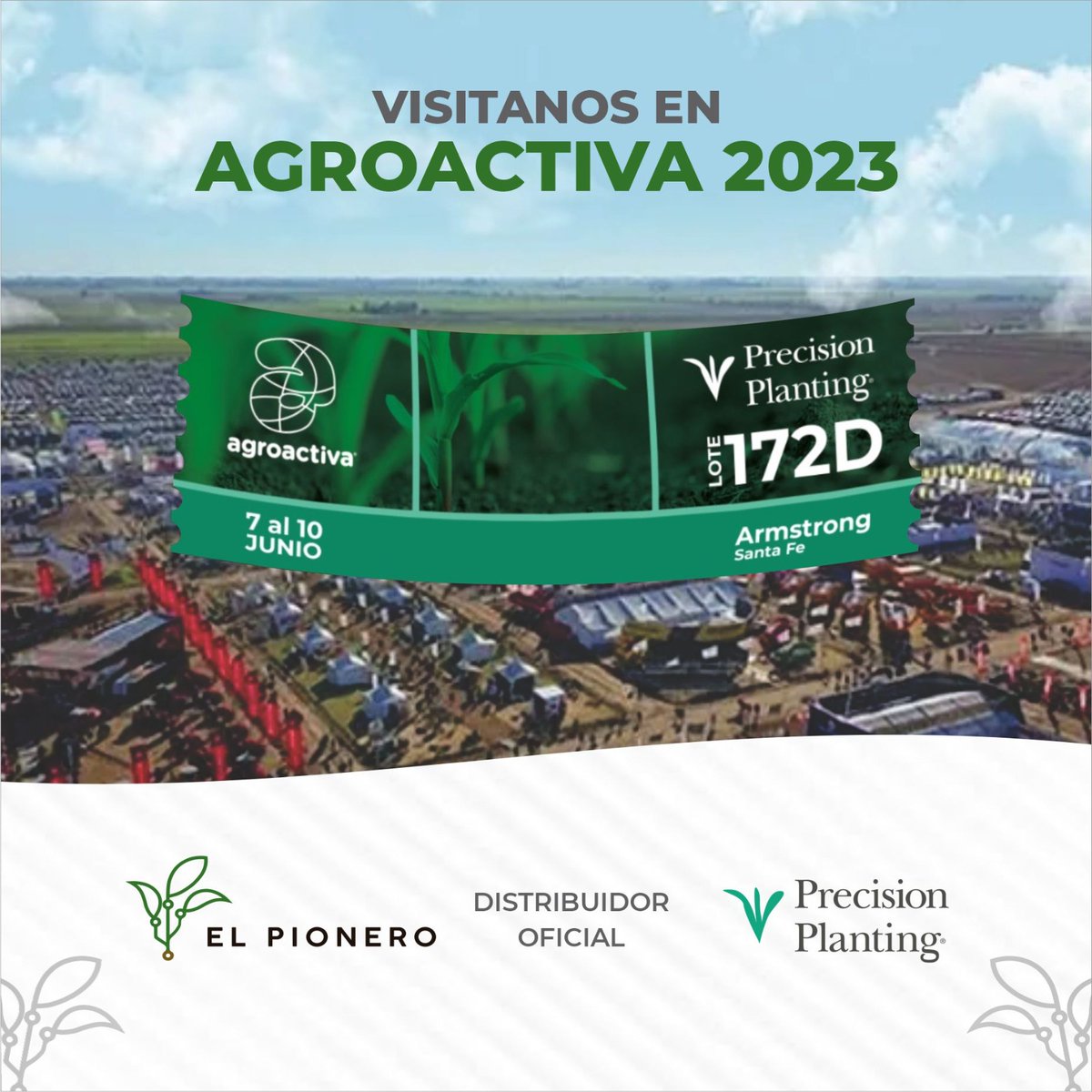 Del 7 al 10 de junio los esperamos en #Agroactiva2023 
Estaremos en el lote 172D de Precision Planting para contarte todas las novedades en agricultura de precision para tu campo. 

Te esperamos!

#Agroactiva #agriculturadeprecision #PrecisionPlanting