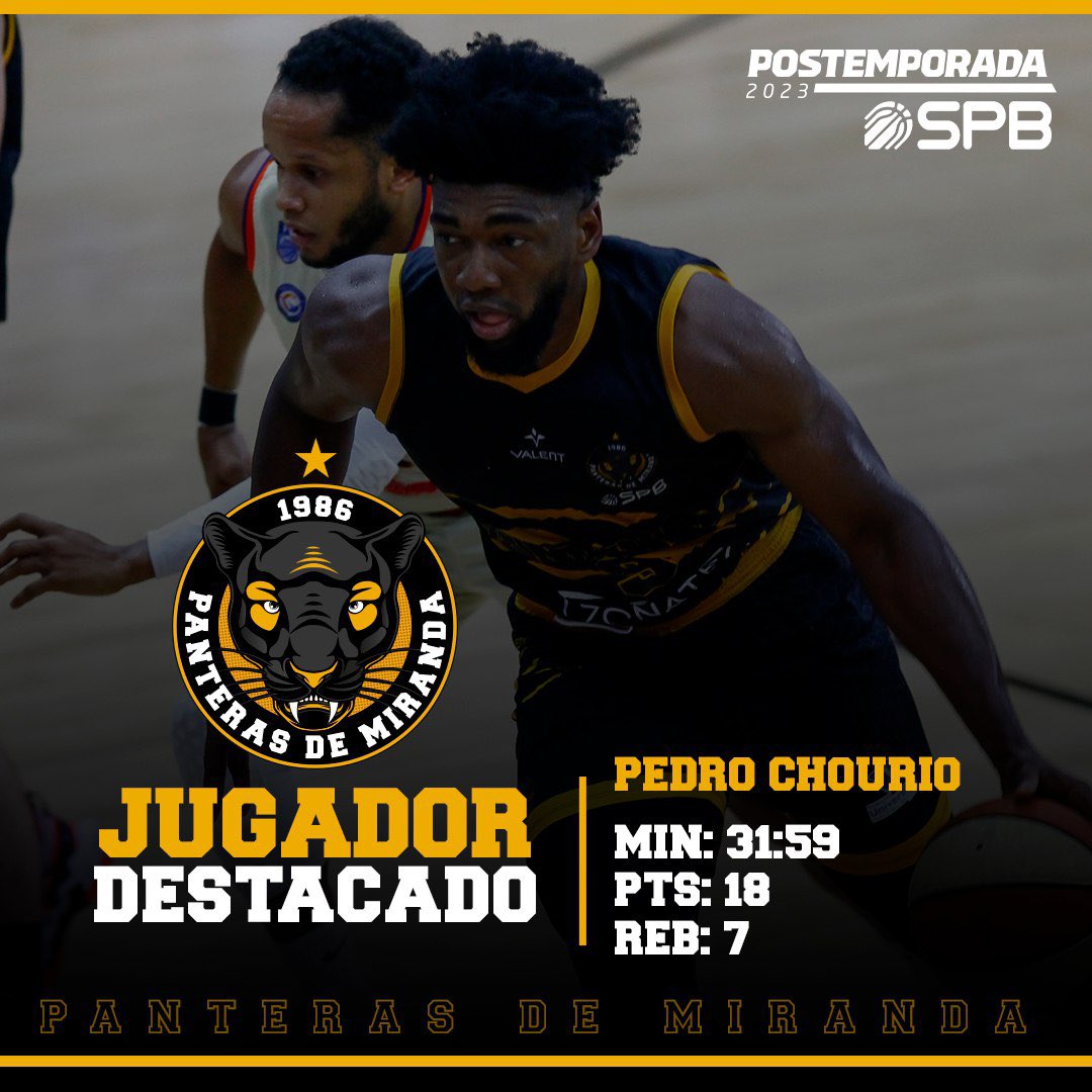 Como todo un capitán 

Pedro Chourio (<a href="/pchourio_13/">Pedro Chourio C</a>) finalizó su primera experiencia como integrante de Panteras de buena manera al liderar el ataque del club en su partido contra La Guaira

De sus 18 tantos, 12 fueron producto de 4 triples. Tomó 7 rebotes y dio 4 asistencias
