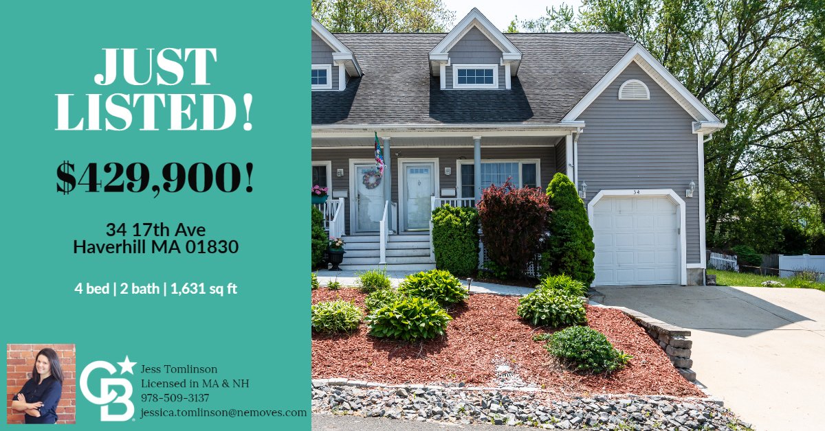JessTomlinson87's tweet photo. JUST LISTED! 34 17th Ave, Haverhill MA -- $429,900!

This townhouse has 4 beds, 2 full baths, a private fenced in yard for a great price! --

Details here: https://t.co/NYeE4FL68x

Reach out for a private showing today!

#realestate #HaverhillMA #MerrimackValley #condoliving https://t.co/gAQY5Mp9oS