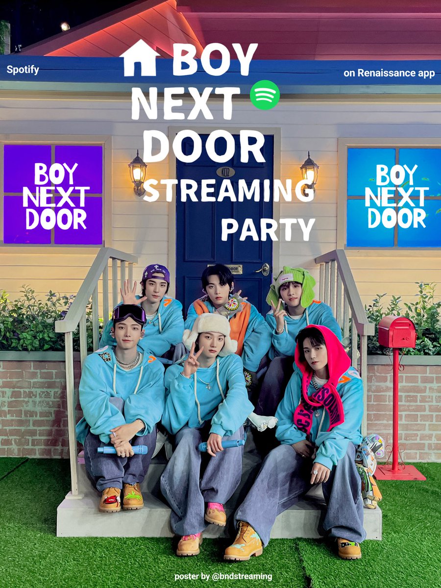 🥳 BOYNEXTDOOR STREAMING PARTY 🎉 #BOYNEXTDOOR #BND

🗓 —
<Start> 01.06.2023 at 00:00 am (KST)
<End> 06.06.2023 at 00:00 am (KST)

🔗 : ren.fm/orwZff4k2BP5Db… 

Renaissance Streaming Guide : x.com/bndstreaming/s…