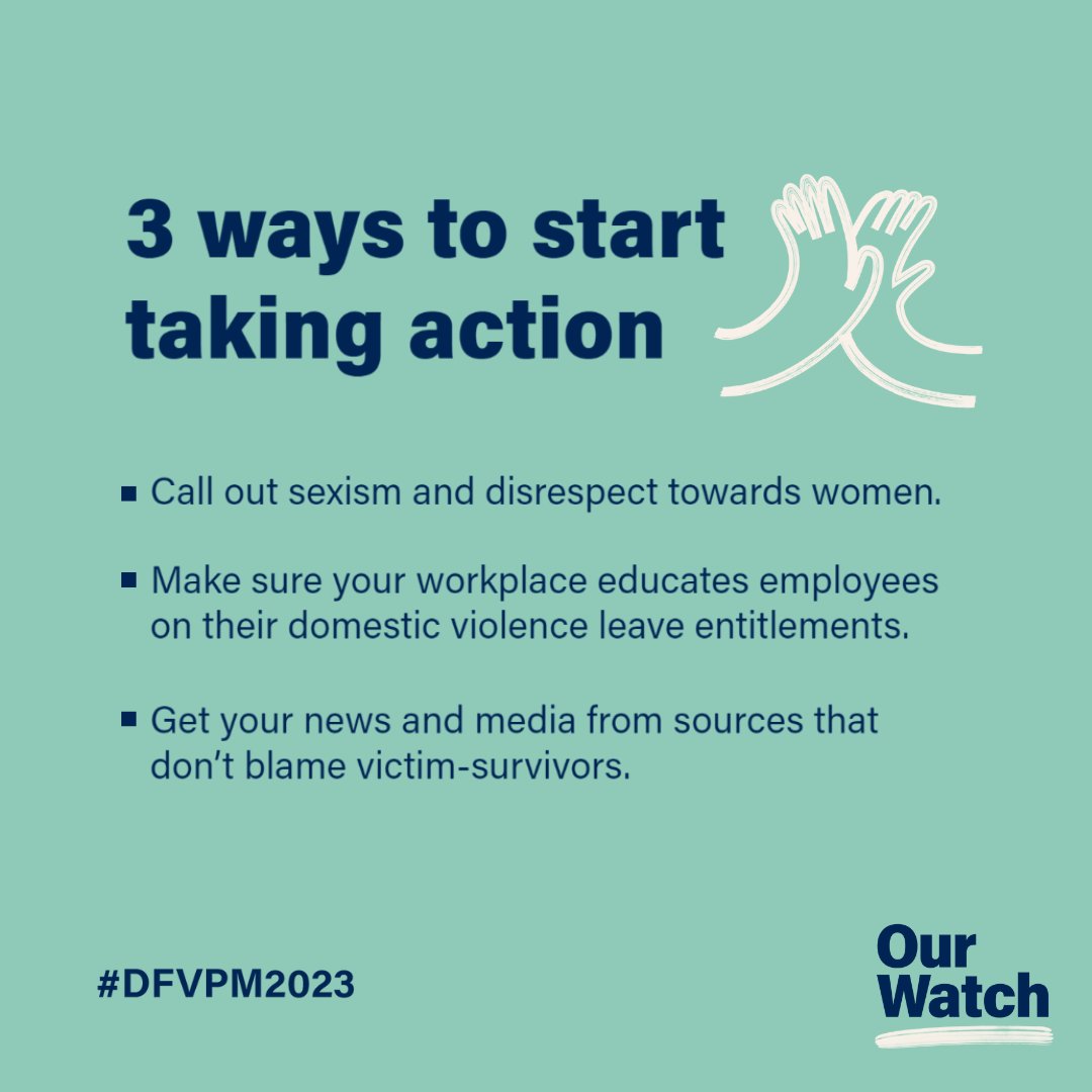 OurWatchAus's tweet image. Domestic and Family Violence Prevention Month ends today, but that doesn’t mean we stop taking action. For more info &amp;amp; resources, go to our Changing the story framework. bit.ly/3dpRPZL  

#DFVPM2023 
#EndDFV #EndCoerciveControl