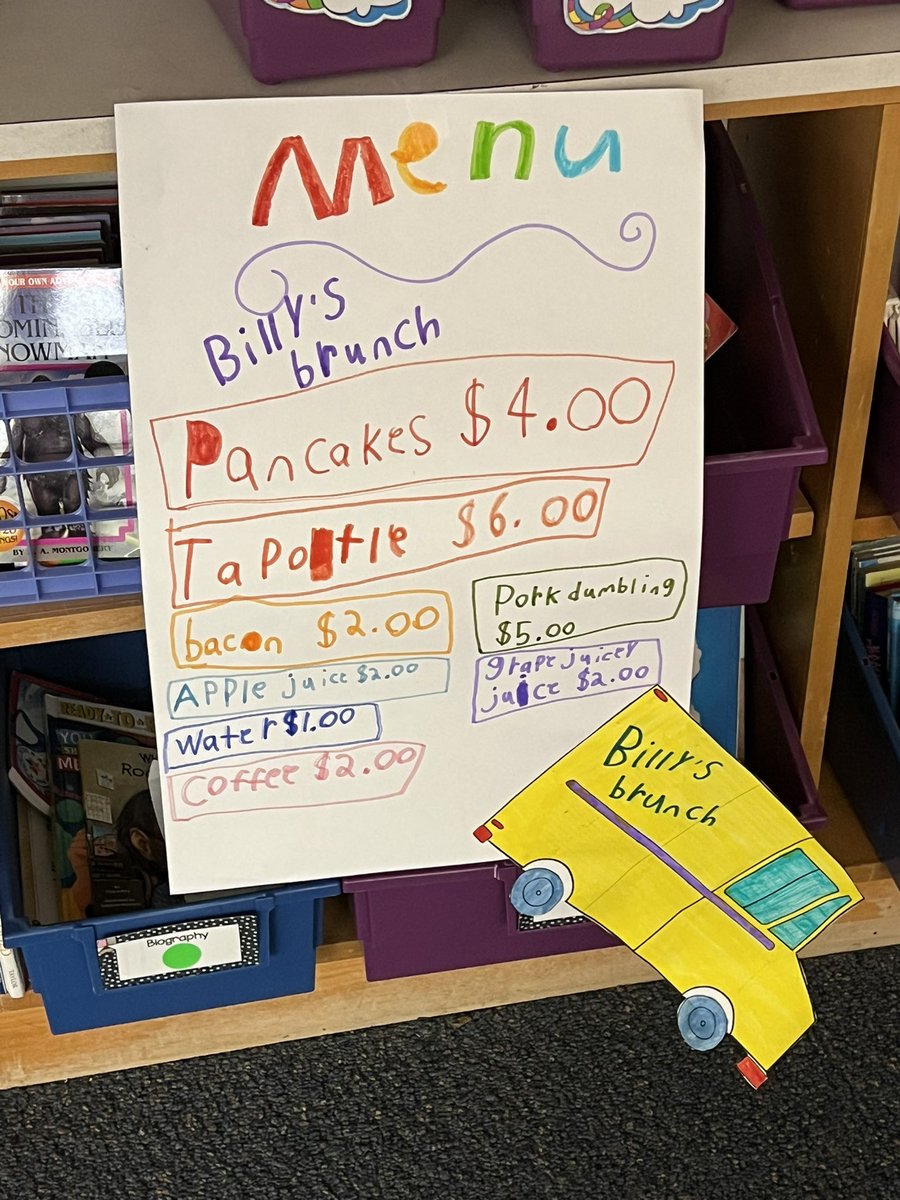 MissDahl3rd's tweet photo. What’s better than designing your own food truck?  Why, shopping at your classmates’ trucks of course! Third graders spent the morning shopping on a budget and visiting food trucks looking for the best deals.  #realworldmath @CamelotFlame @MathematicsFcps https://t.co/zgwZ51vRxh