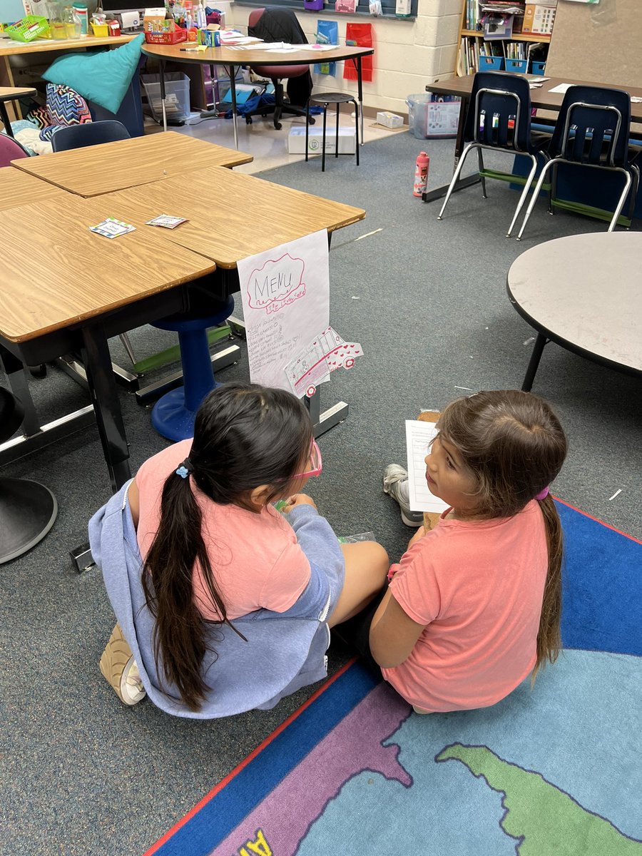 MissDahl3rd's tweet photo. What’s better than designing your own food truck?  Why, shopping at your classmates’ trucks of course! Third graders spent the morning shopping on a budget and visiting food trucks looking for the best deals.  #realworldmath @CamelotFlame @MathematicsFcps https://t.co/zgwZ51vRxh