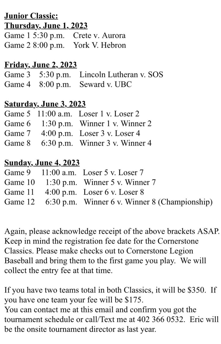 Crete Legion Baseball Jrs/Srs Post #147 tweet media