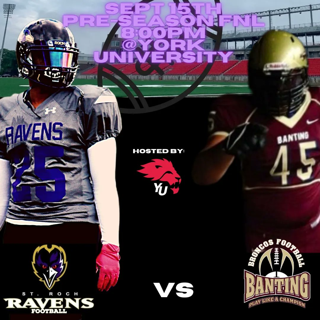 Coach Walker (@jeromewalker02) on Twitter photo The Sr. Ravens are excited to announce their first contest of the 2023 under the lights at York U vs the Banting Broncos from London. This non-conference game will kick off on Sept 15th at 8:00pm at York Stadium. More details to come!
<a href="/rochfootball/">Roch Football</a> The Sr. Ravens are excited to announce their first contest of the 2023 under the lights at York U vs the Banting Broncos from London. This non-conference game will kick off on Sept 15th at 8:00pm at York Stadium. More details to come!
<a href="/rochfootball/">Roch Football</a>