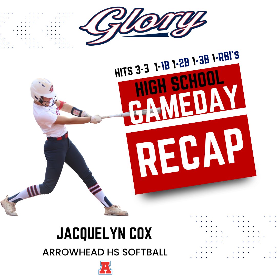 Big night for <a href="/JacquelynCox41/">Jacquelyn Cox</a> in Arrowheads playoff win against West Allis. She went 3-3 from the plate with a RBI.