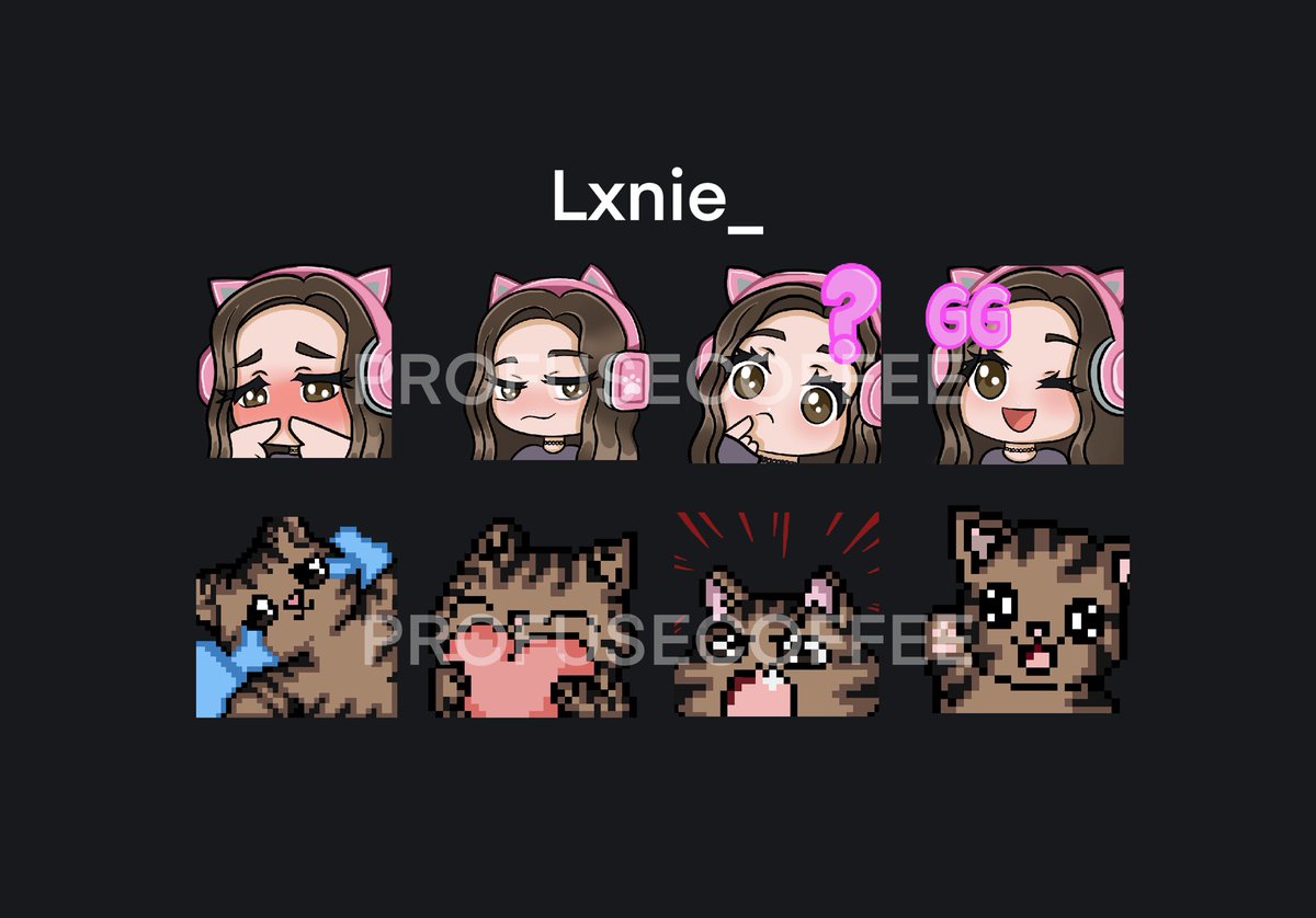 profusecoffee's tweet photo. Emotes done for @lxnie_  on twitch🩷 https://t.co/ukEUeEVWxr